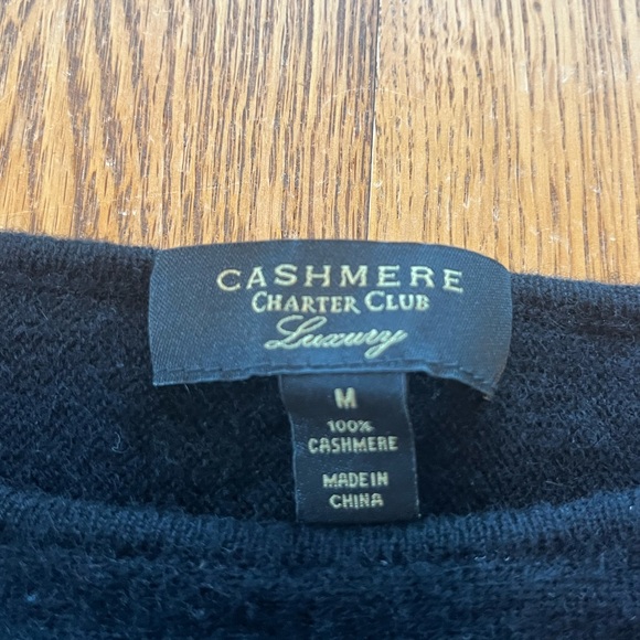 Charter Club Luxury Womens Black Cashmere Pullover Sweater Top Tunic Length M - Picture 5 of 6